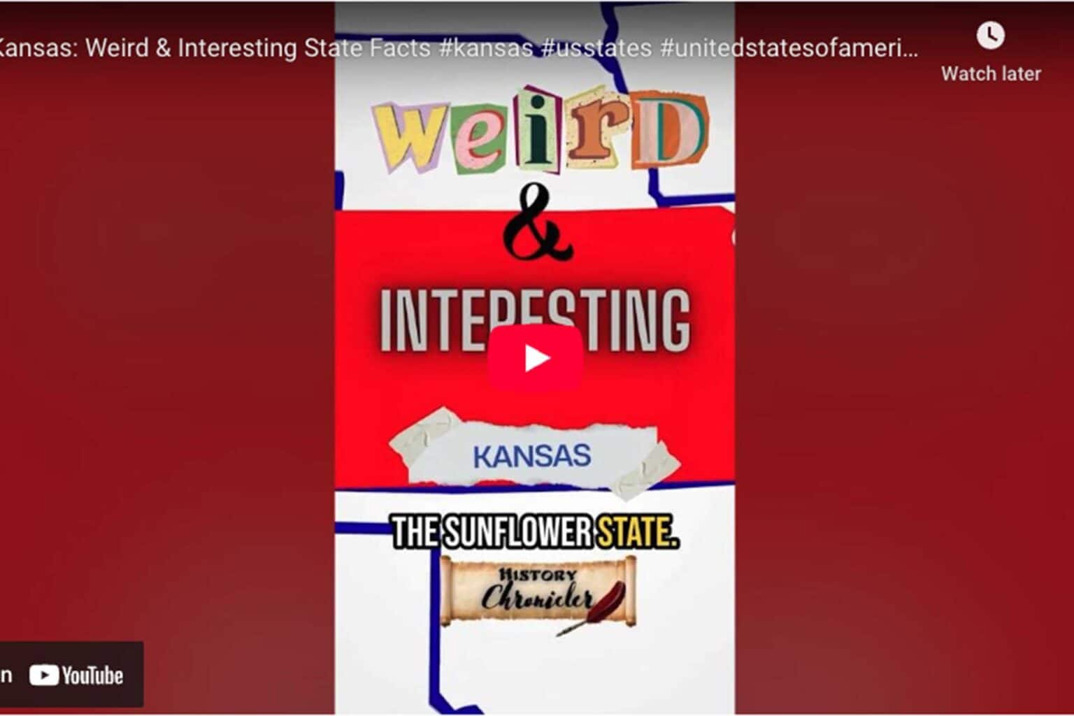 [VIDEO] Kansas: Weird & Interesting State Facts - History Chronicler