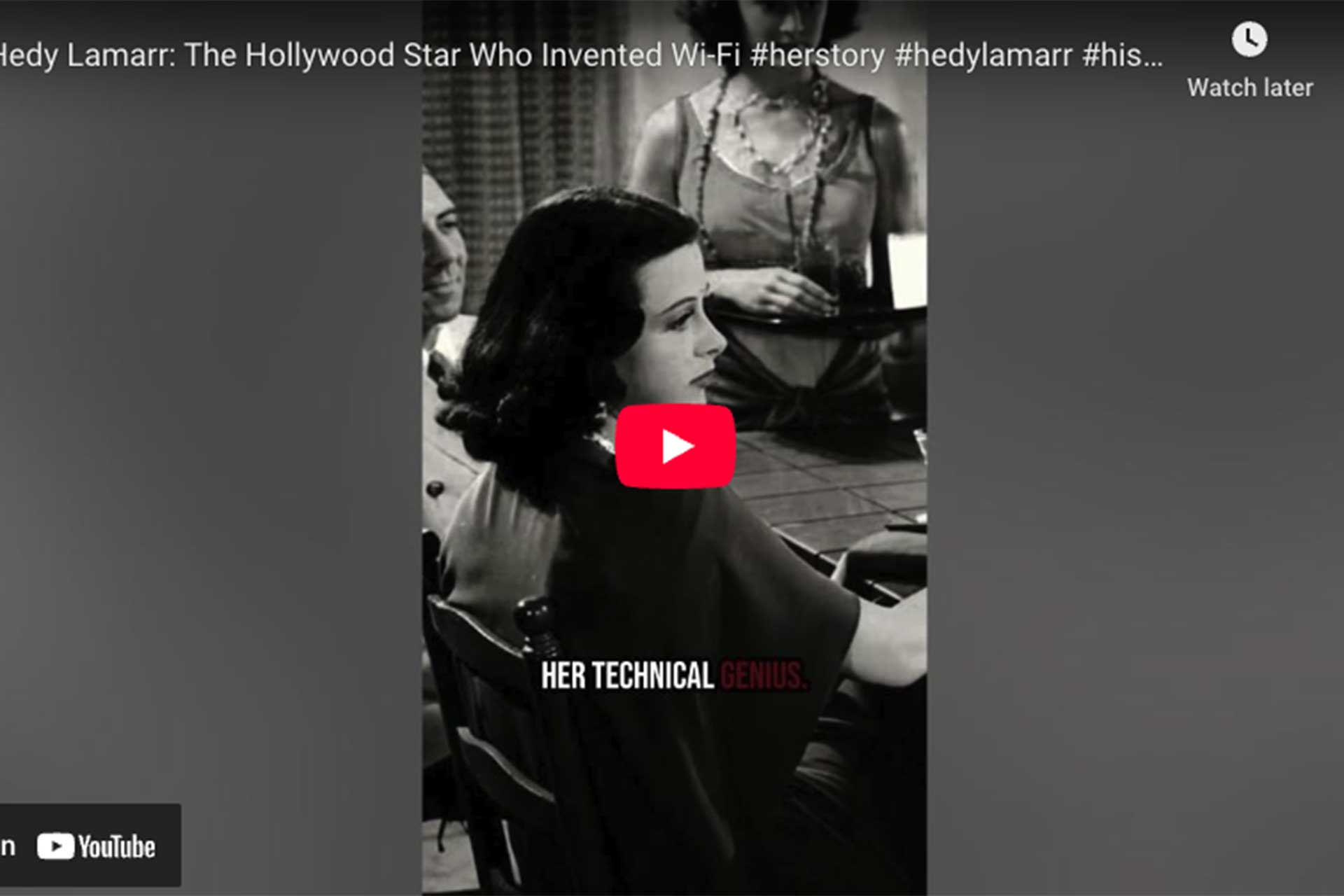 [VIDEO] Hedy Lamarr: The Hollywood Star Who Invented Wi-Fi