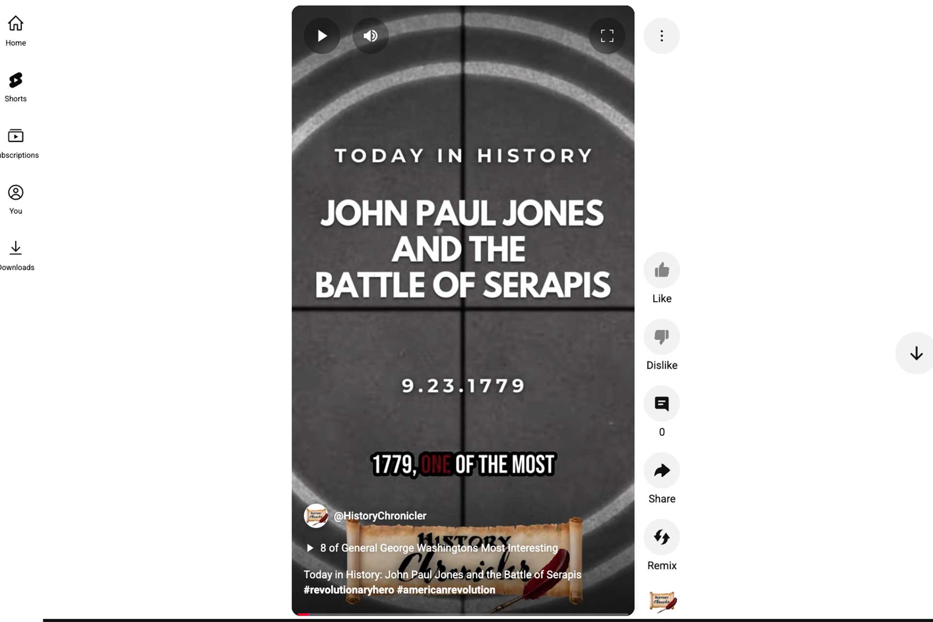 [Video] John Paul Jones and the Battle of Serapis 9.23.1779