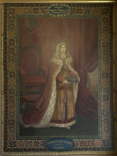 File:Painting of Isabella the Catholic at the University of Notre Dame, a Catholic research university located in Notre Dame, an unincorporated community north of the city of South Bend, in St. Joseph