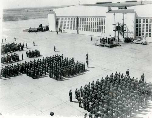 Members of the Colorado Air National Guard’s 120th Fighter Squadron are mobilized on April 1, 1951 for federal service in the Korean War.